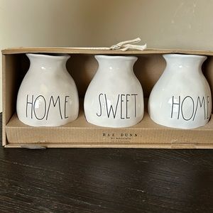 Rae Dunn HOME SWEET HOME vase trio